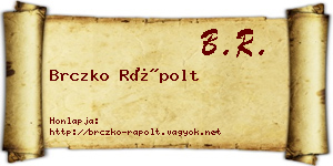 Brczko Rápolt névjegykártya